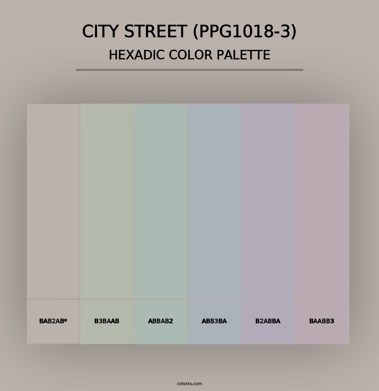 City Street (PPG1018-3) - Hexadic Color Palette