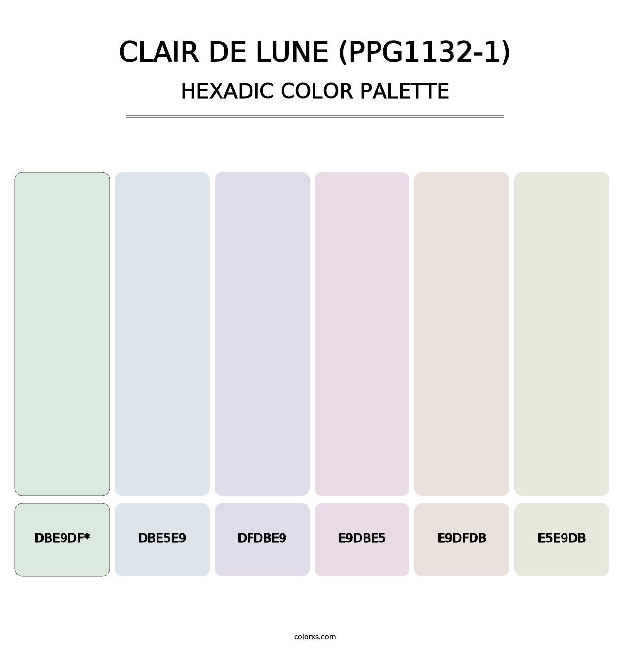 Clair De Lune (PPG1132-1) - Hexadic Color Palette