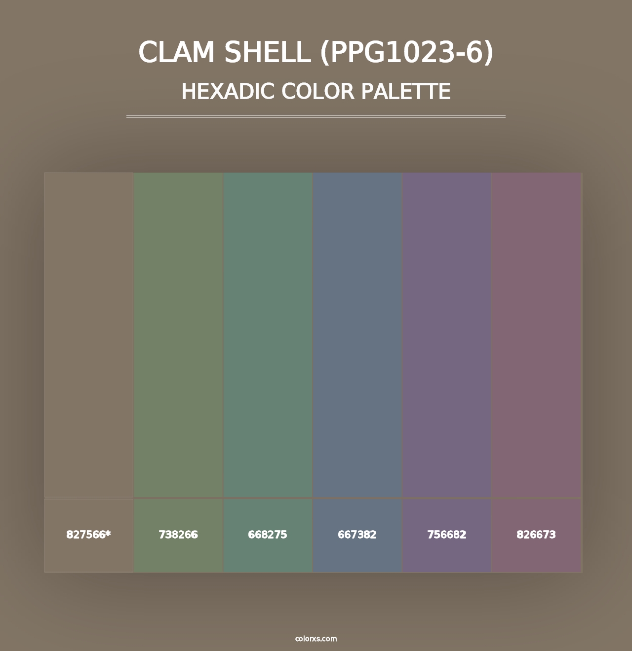 Clam Shell (PPG1023-6) - Hexadic Color Palette