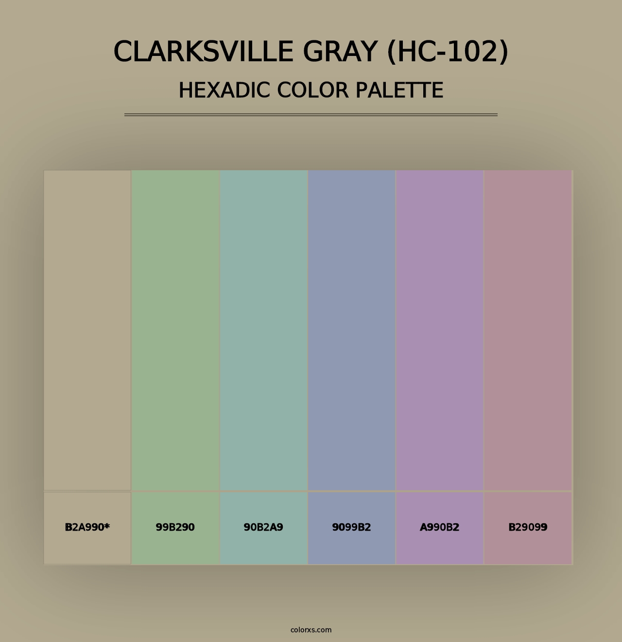 Clarksville Gray (HC-102) - Hexadic Color Palette