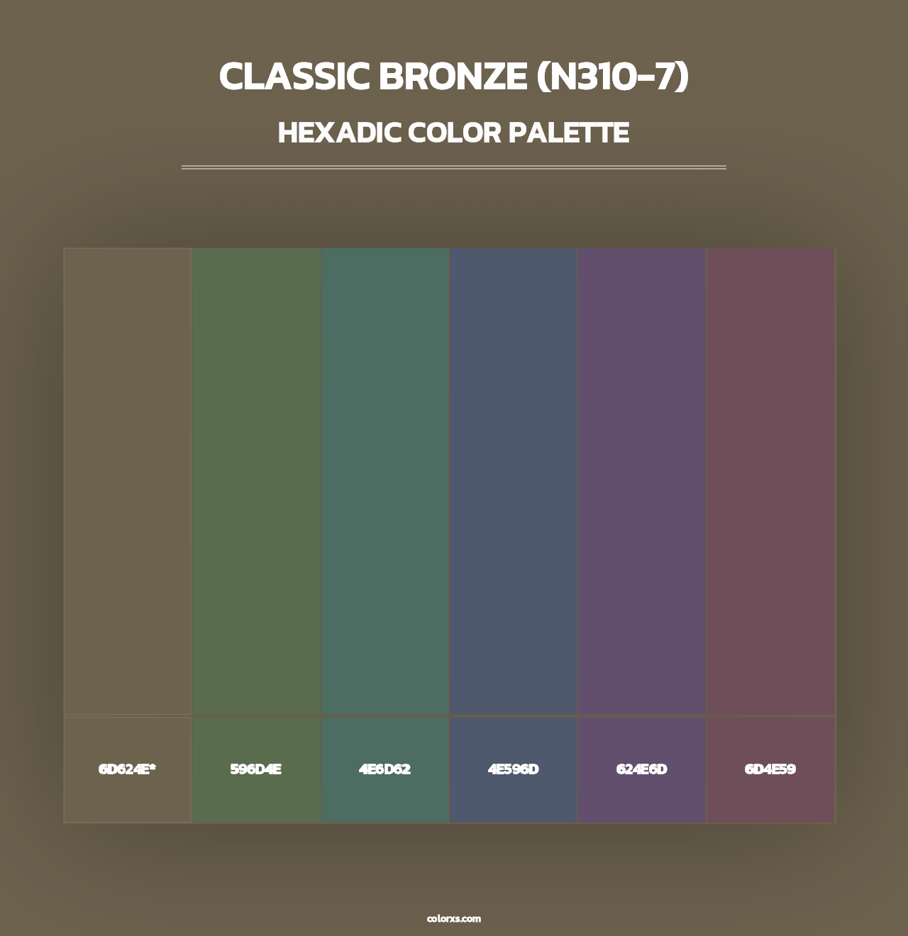 Classic Bronze (N310-7) - Hexadic Color Palette