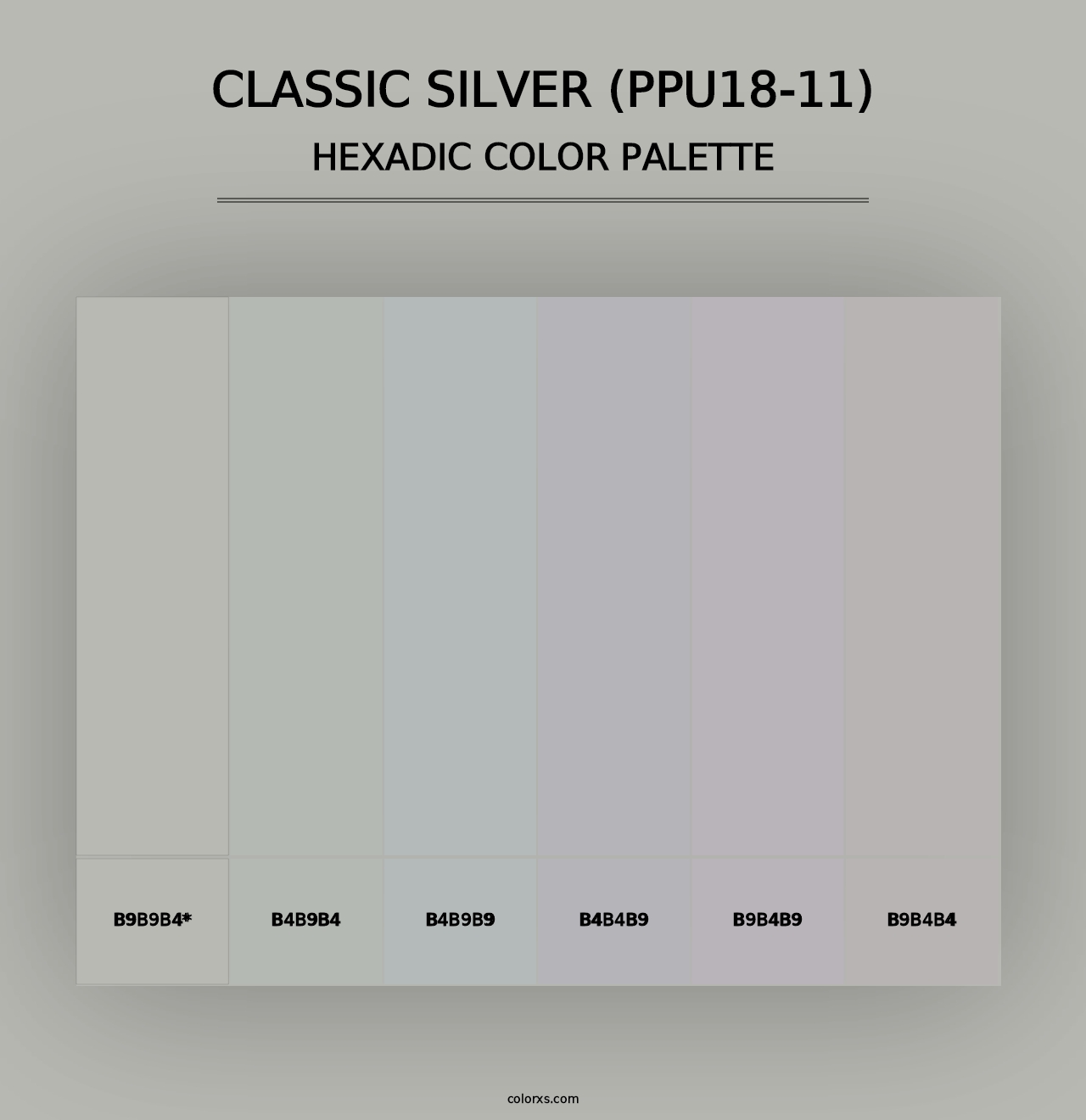 Classic Silver (PPU18-11) - Hexadic Color Palette