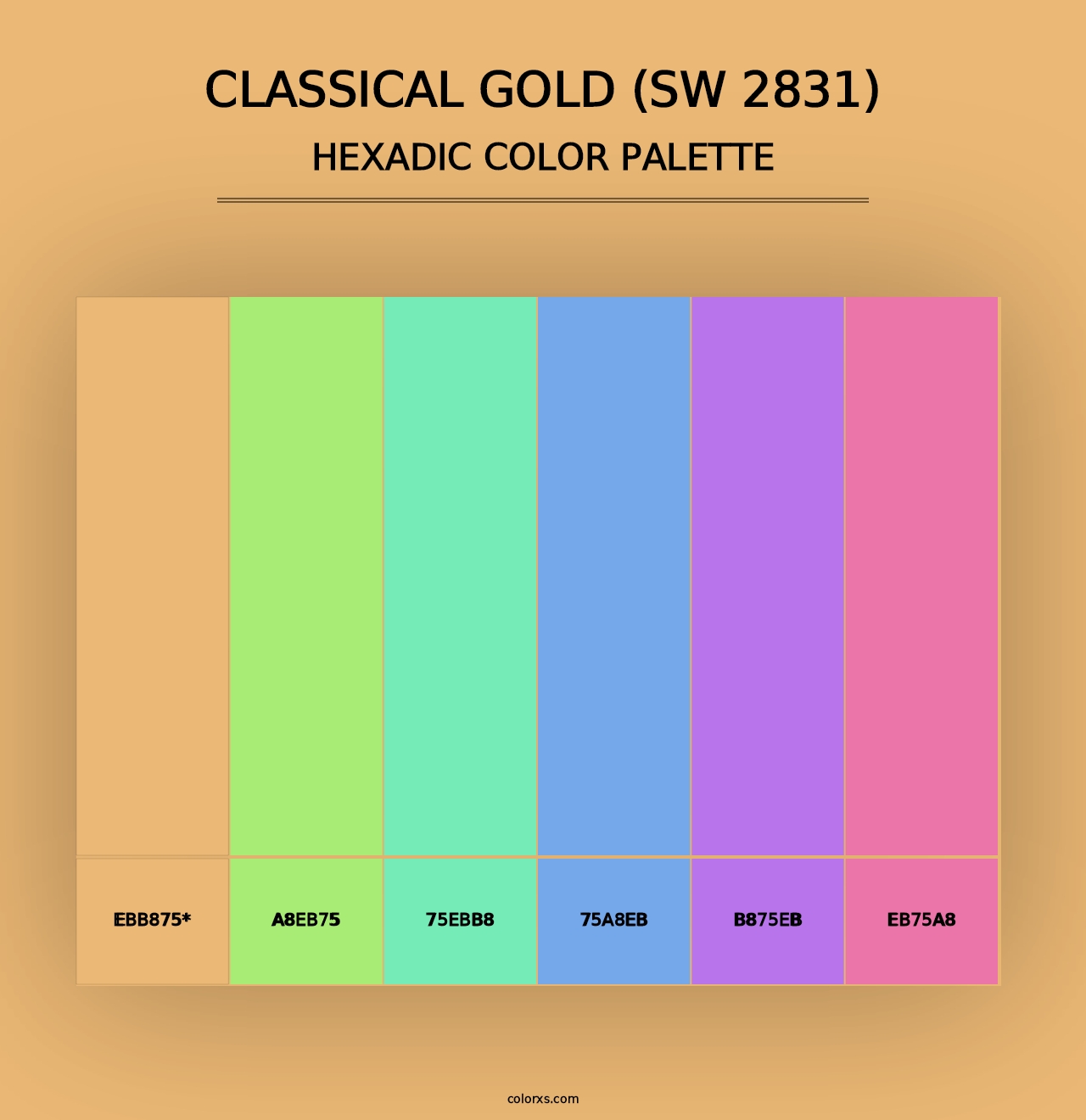 Classical Gold (SW 2831) - Hexadic Color Palette