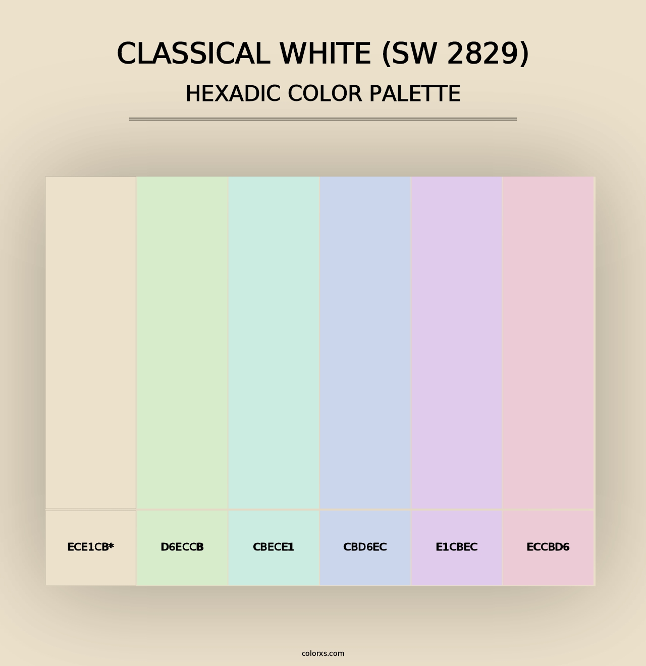 Classical White (SW 2829) - Hexadic Color Palette