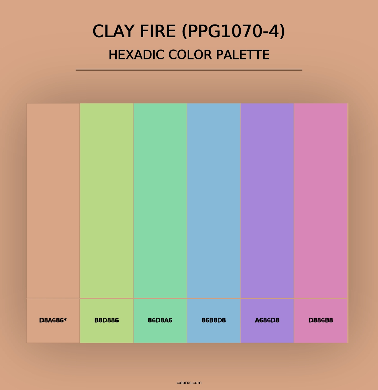 Clay Fire (PPG1070-4) - Hexadic Color Palette