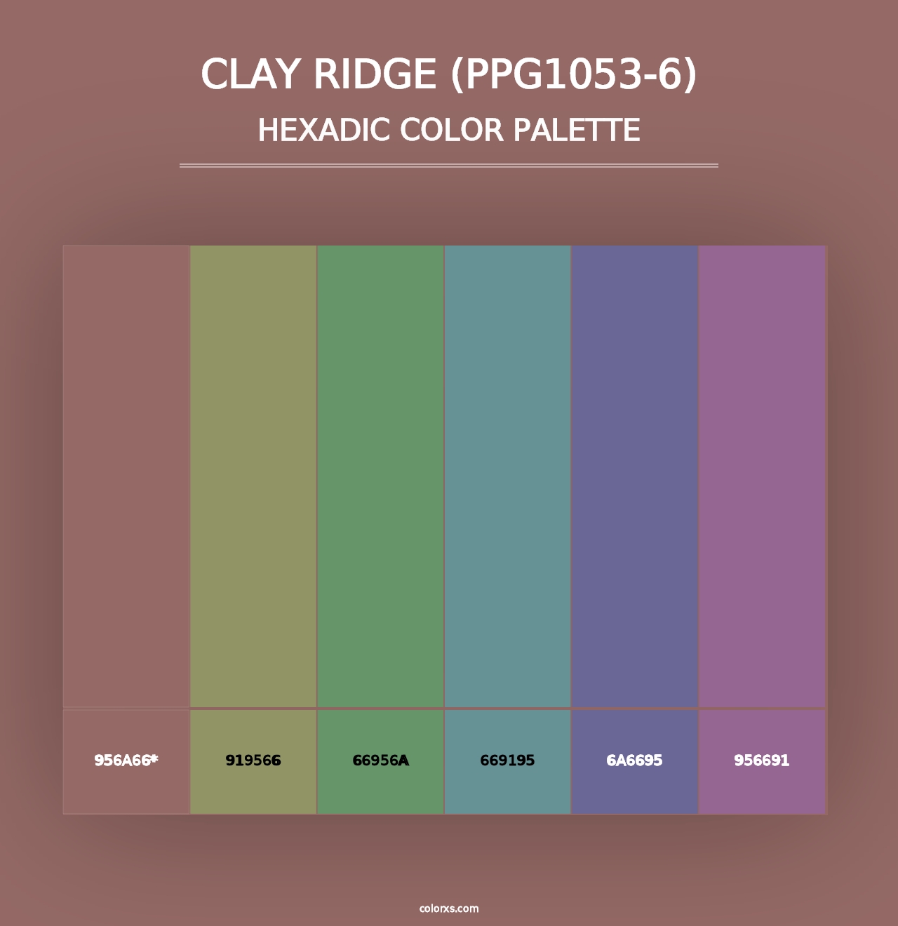 Clay Ridge (PPG1053-6) - Hexadic Color Palette