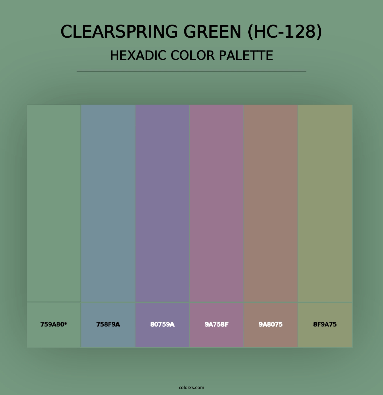 Clearspring Green (HC-128) - Hexadic Color Palette