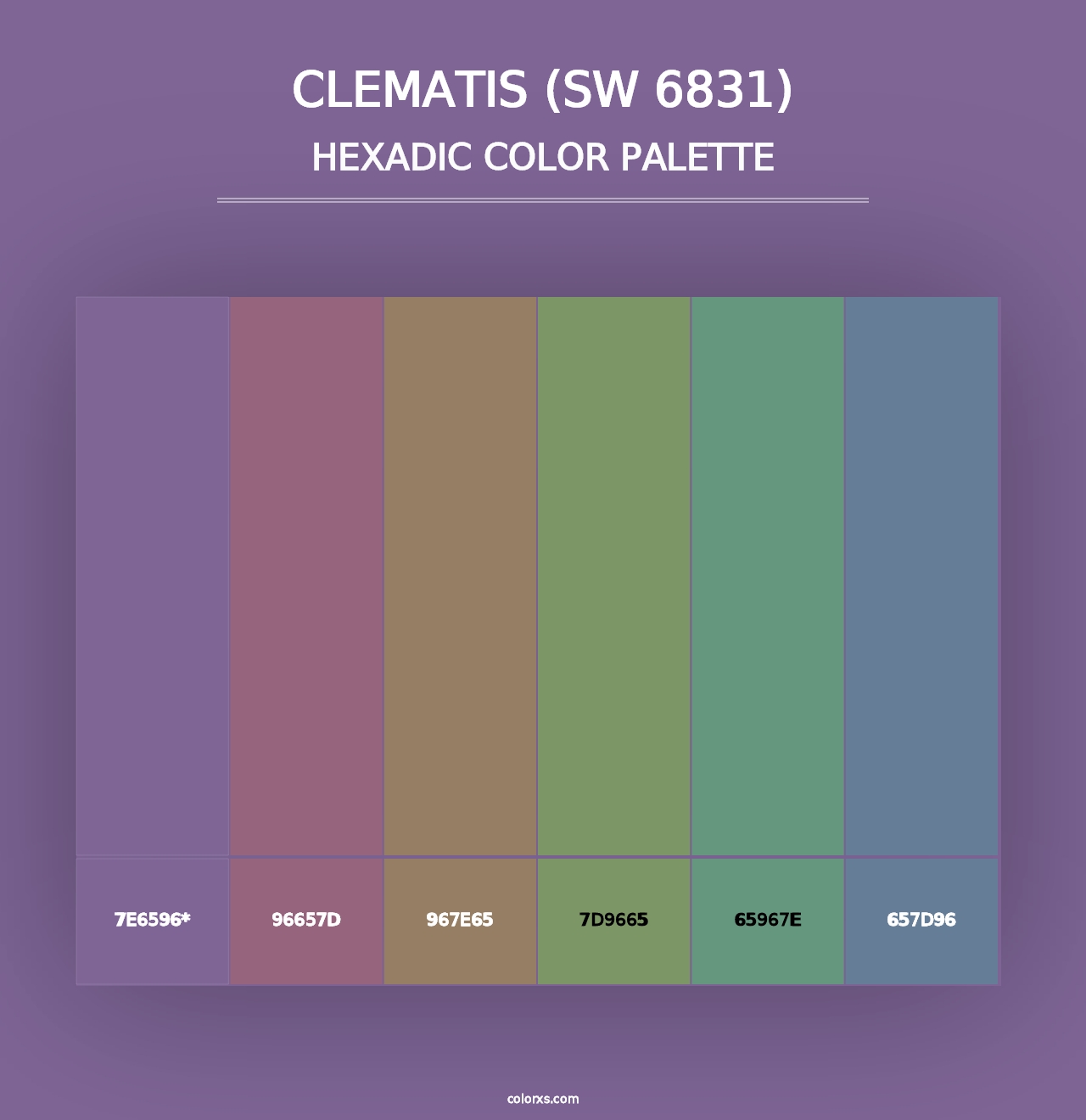 Clematis (SW 6831) - Hexadic Color Palette