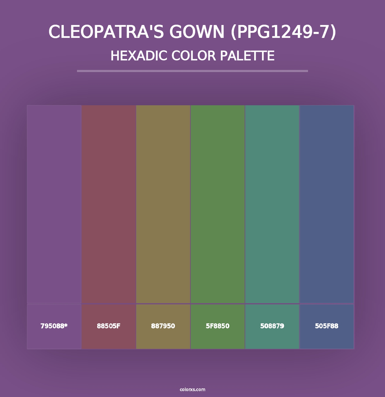 Cleopatra's Gown (PPG1249-7) - Hexadic Color Palette