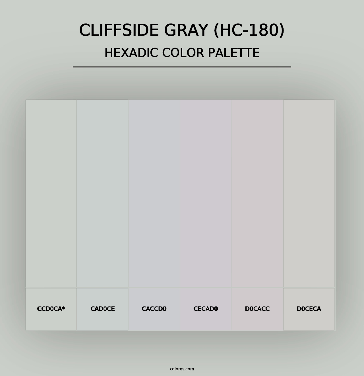 Cliffside Gray (HC-180) - Hexadic Color Palette