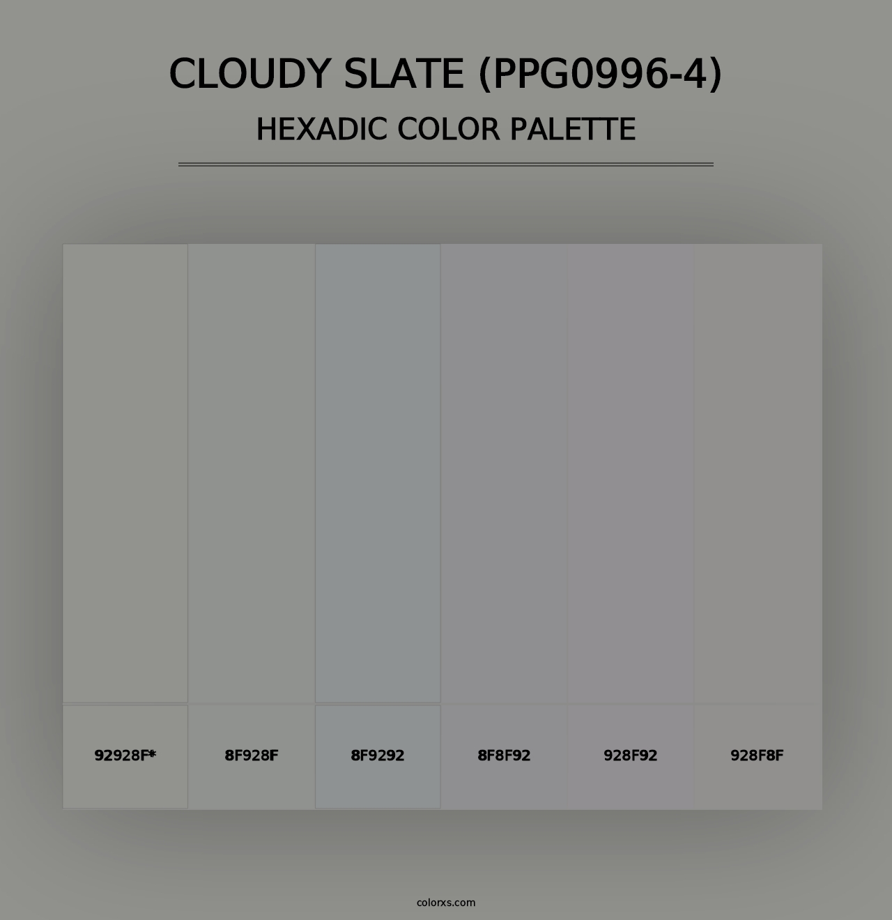 Cloudy Slate (PPG0996-4) - Hexadic Color Palette