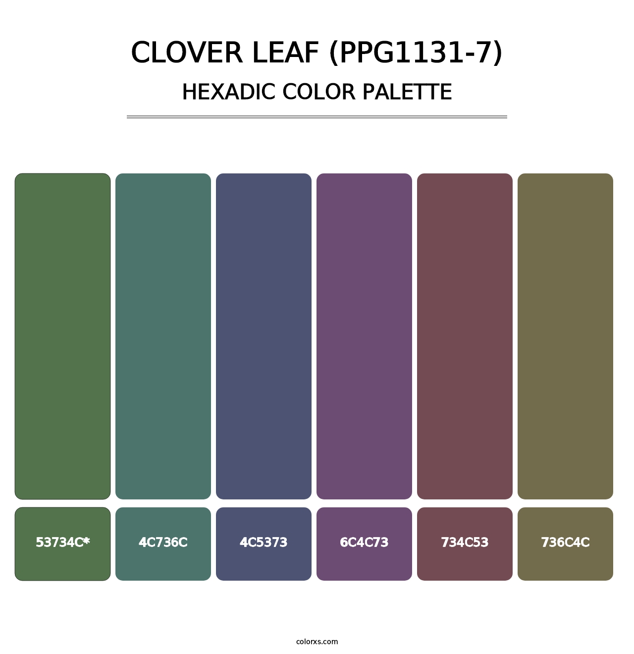 Clover Leaf (PPG1131-7) - Hexadic Color Palette