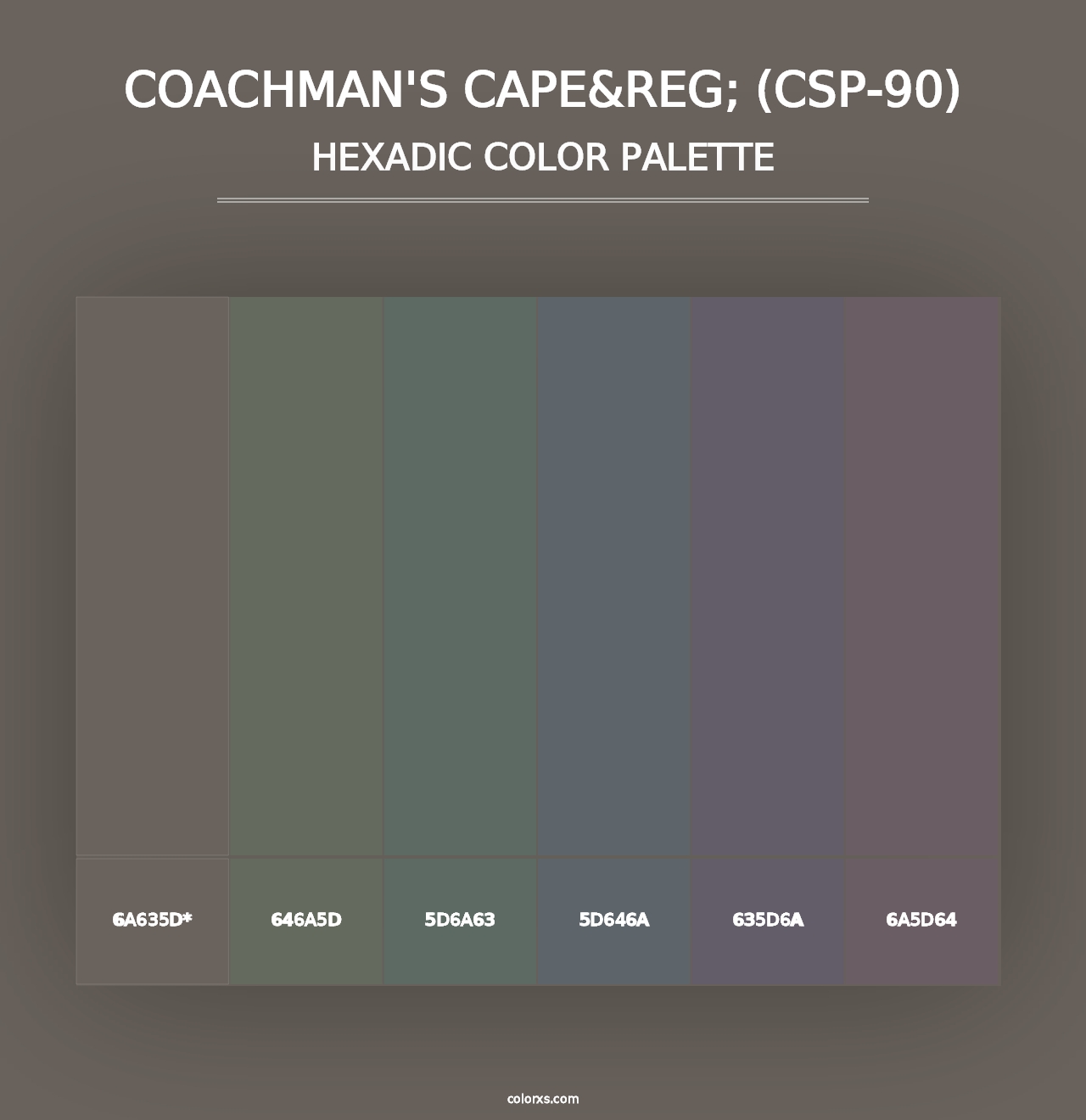 Coachman's Cape&reg; (CSP-90) - Hexadic Color Palette