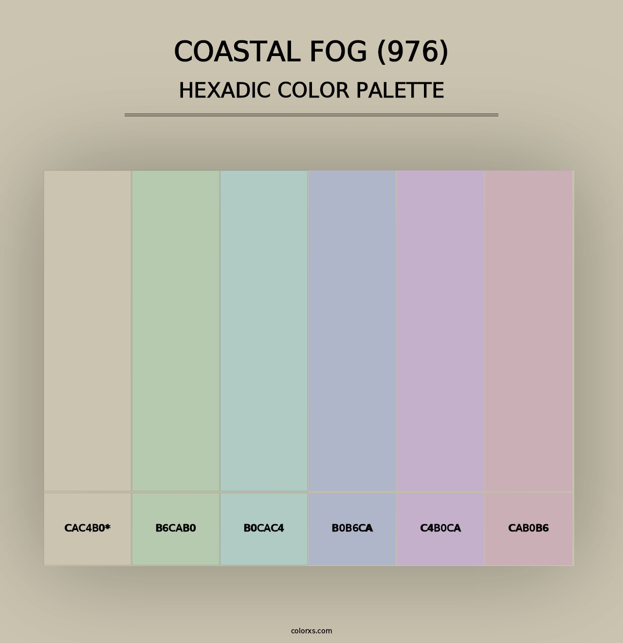 Coastal Fog (976) - Hexadic Color Palette