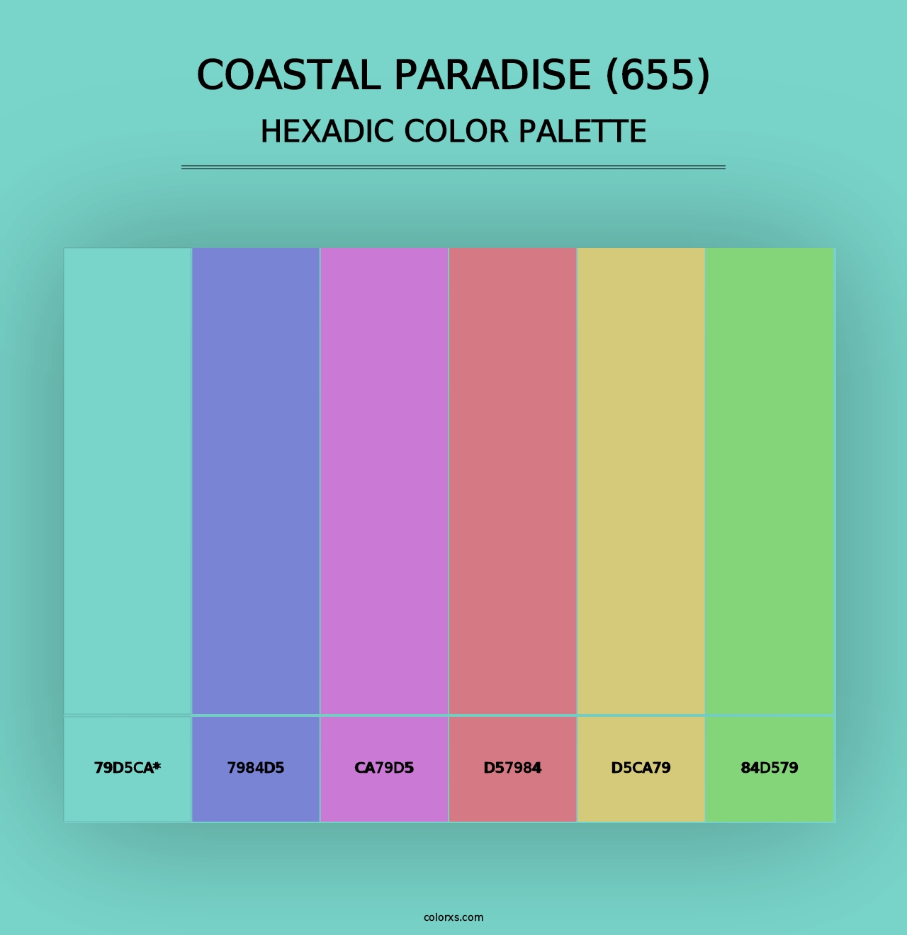 Coastal Paradise (655) - Hexadic Color Palette