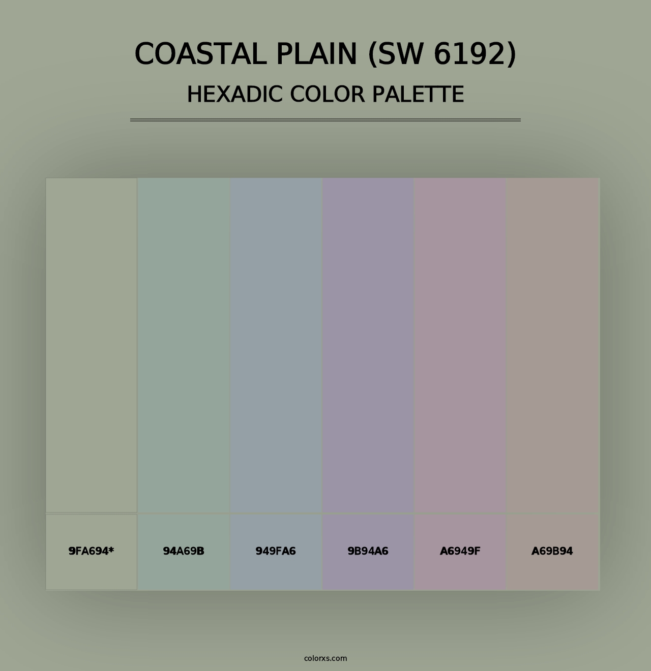 Coastal Plain (SW 6192) - Hexadic Color Palette