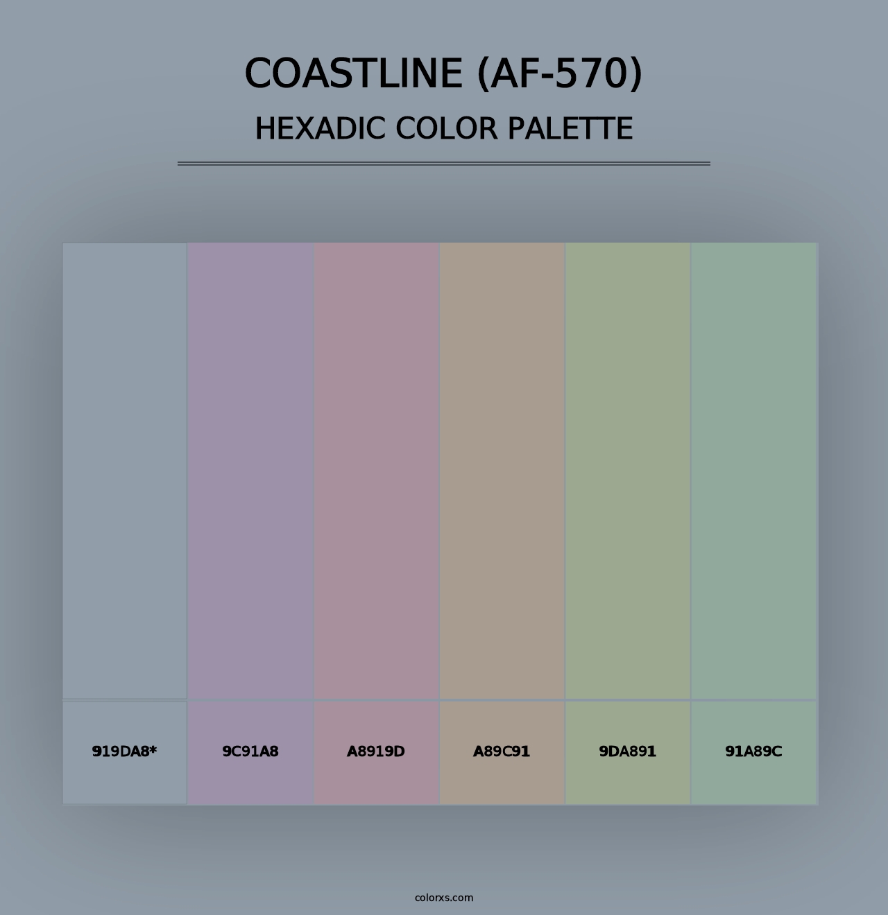 Coastline (AF-570) - Hexadic Color Palette