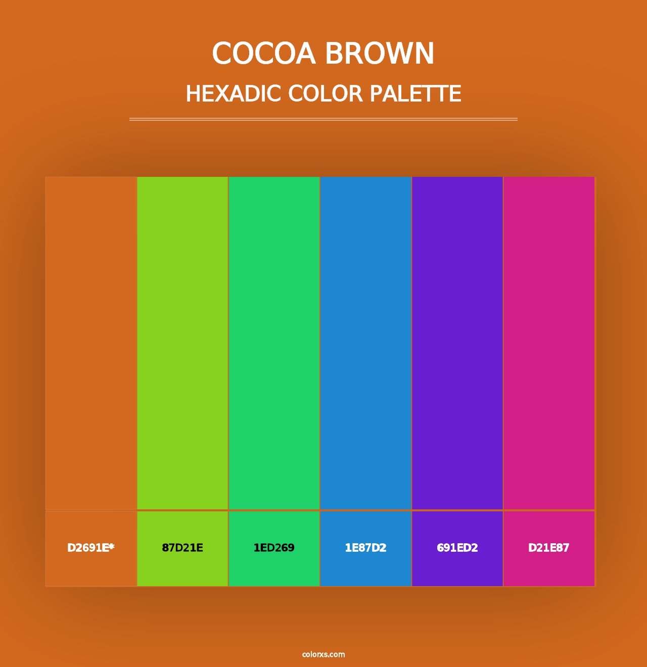 Cocoa Brown - Hexadic Color Palette