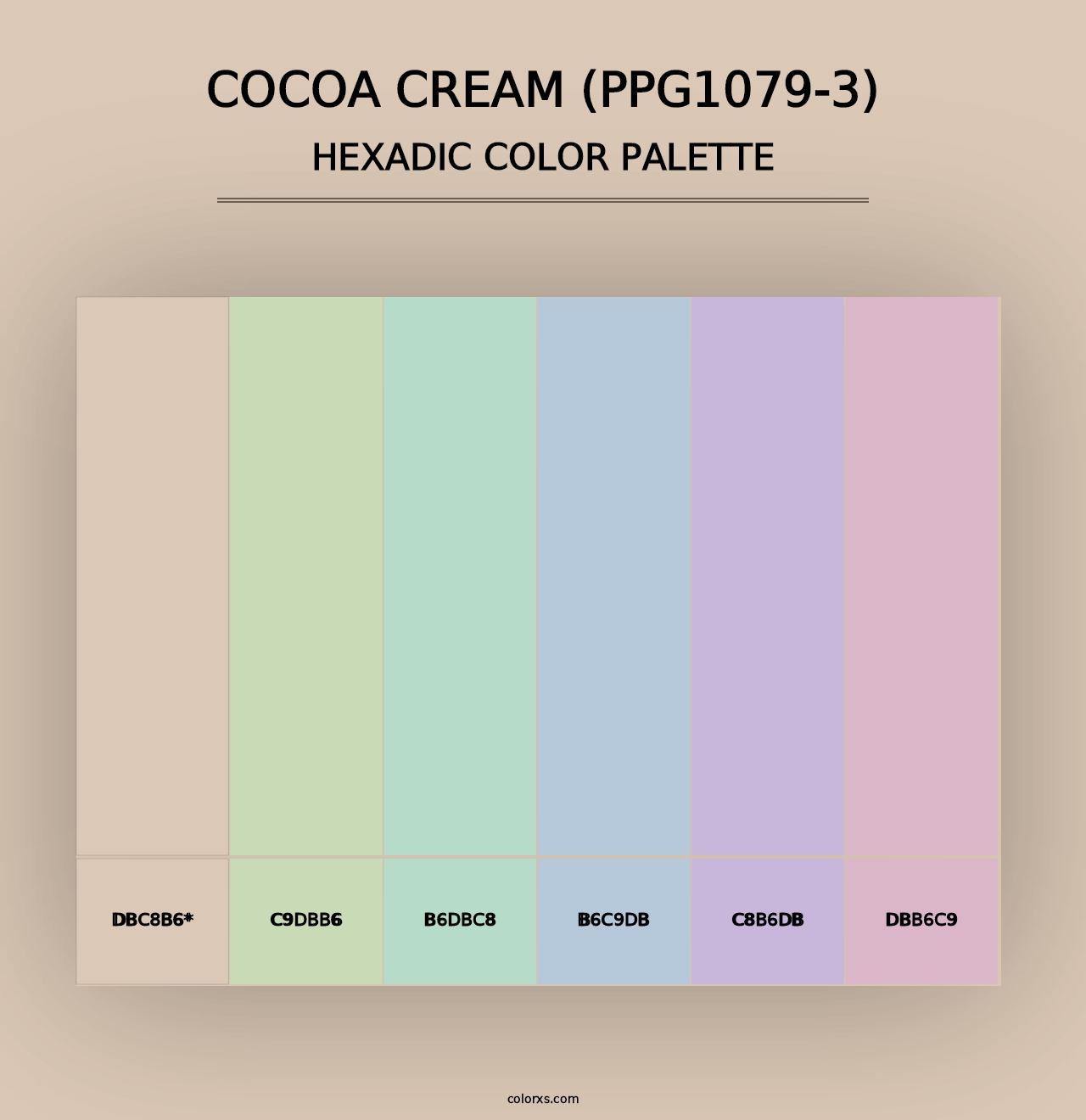 Cocoa Cream (PPG1079-3) - Hexadic Color Palette