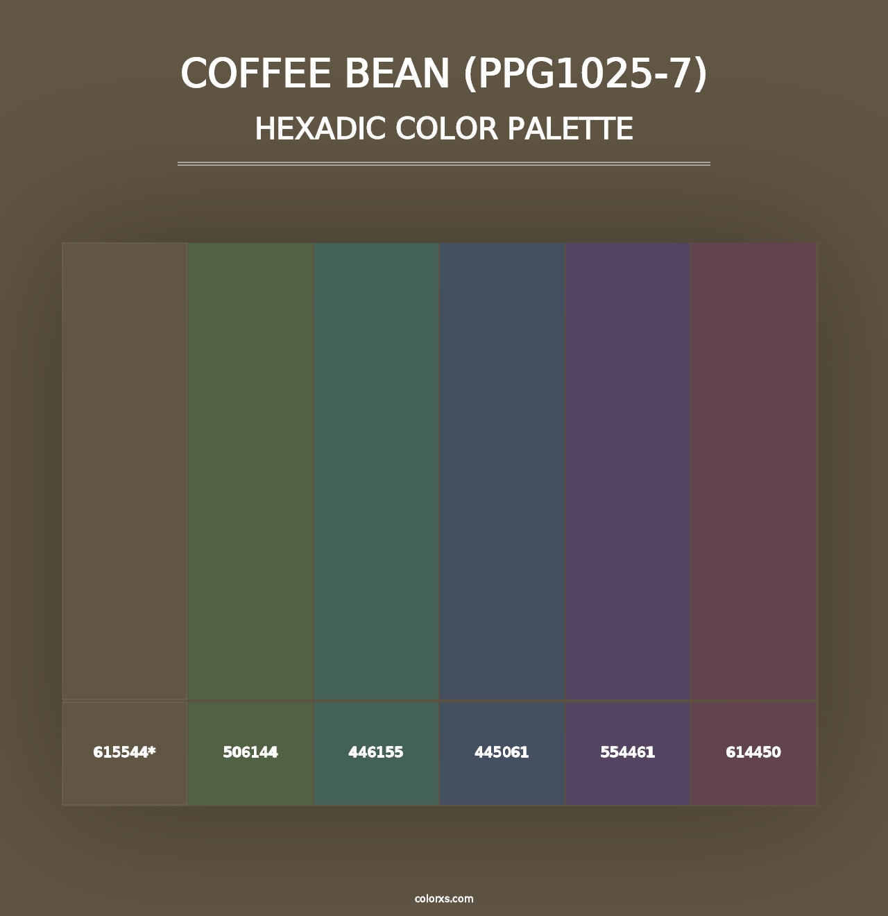 Coffee Bean (PPG1025-7) - Hexadic Color Palette