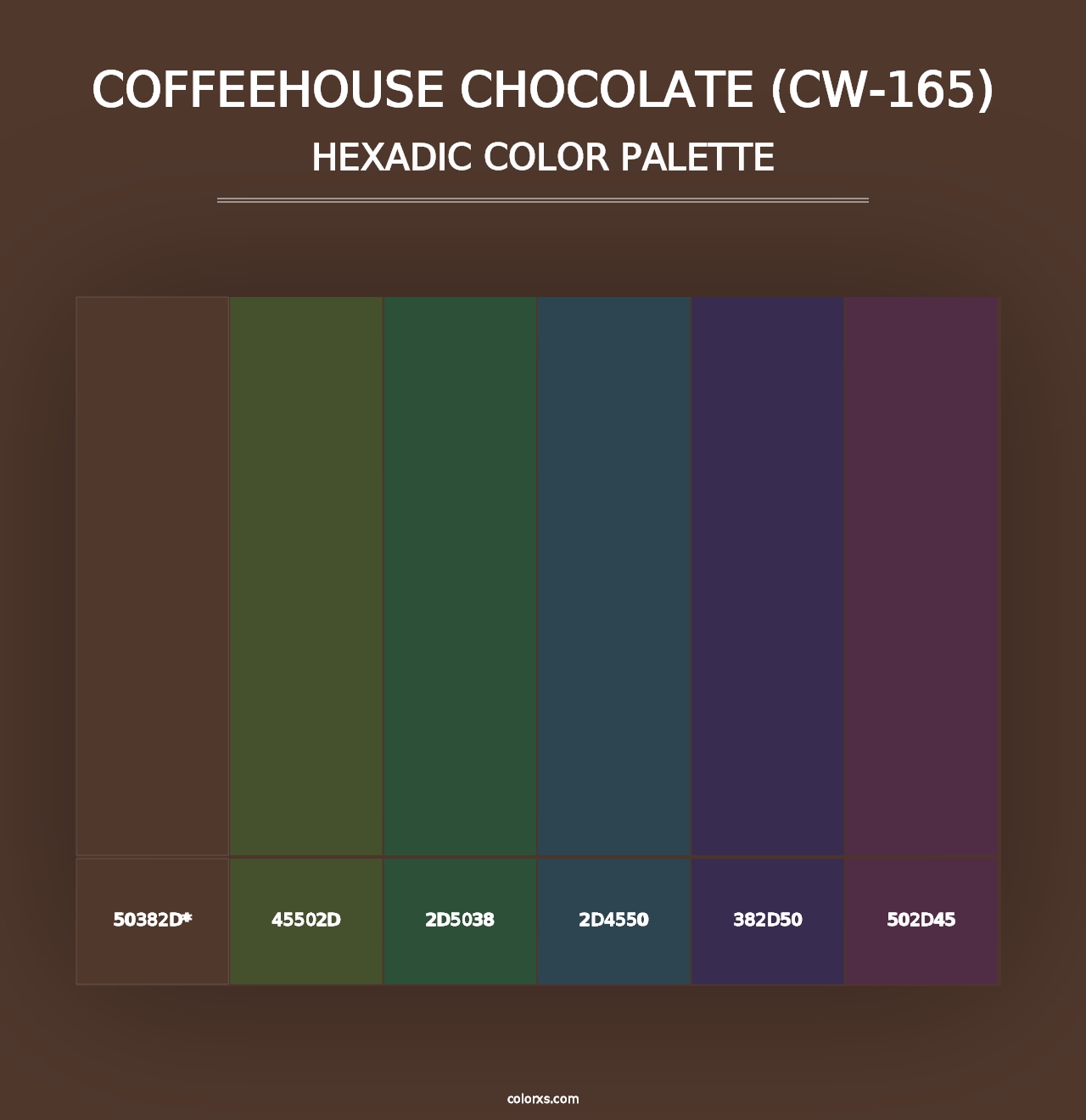 Coffeehouse Chocolate (CW-165) - Hexadic Color Palette