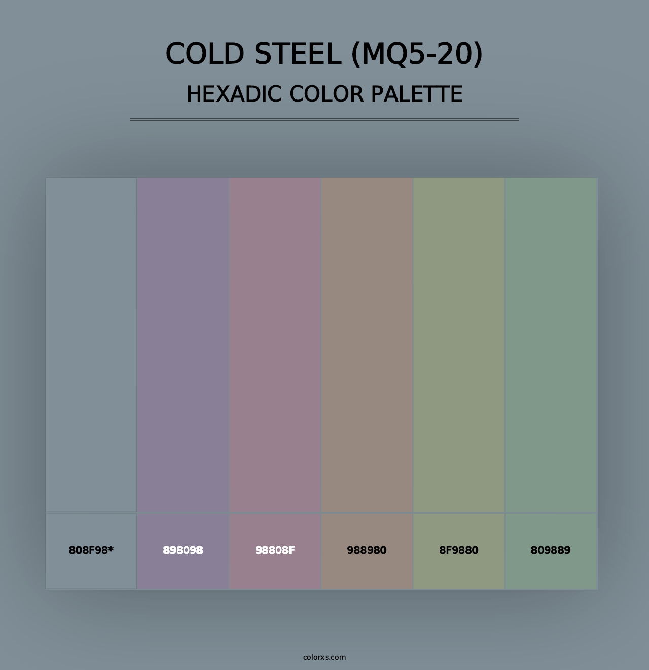 Cold Steel (MQ5-20) - Hexadic Color Palette