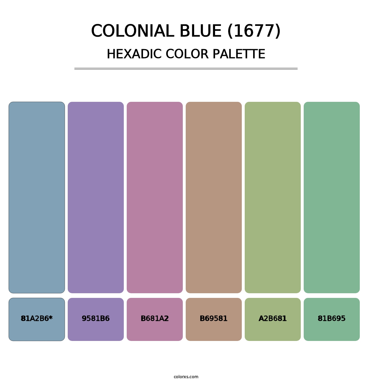 Colonial Blue (1677) - Hexadic Color Palette