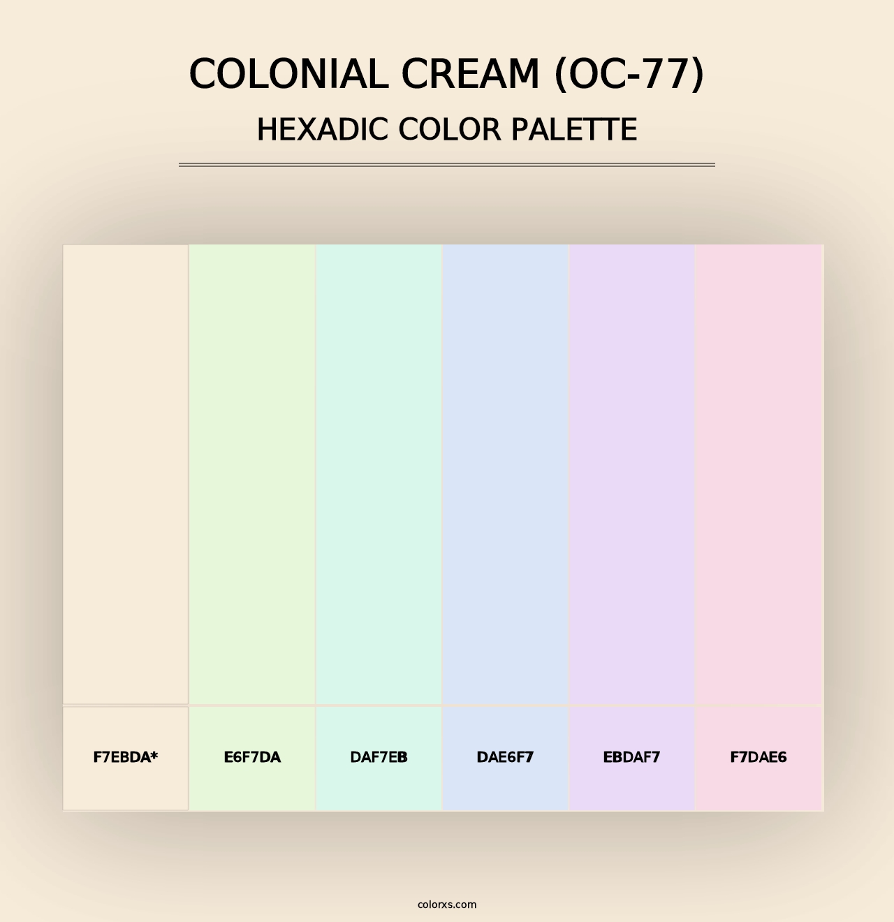 Colonial Cream (OC-77) - Hexadic Color Palette