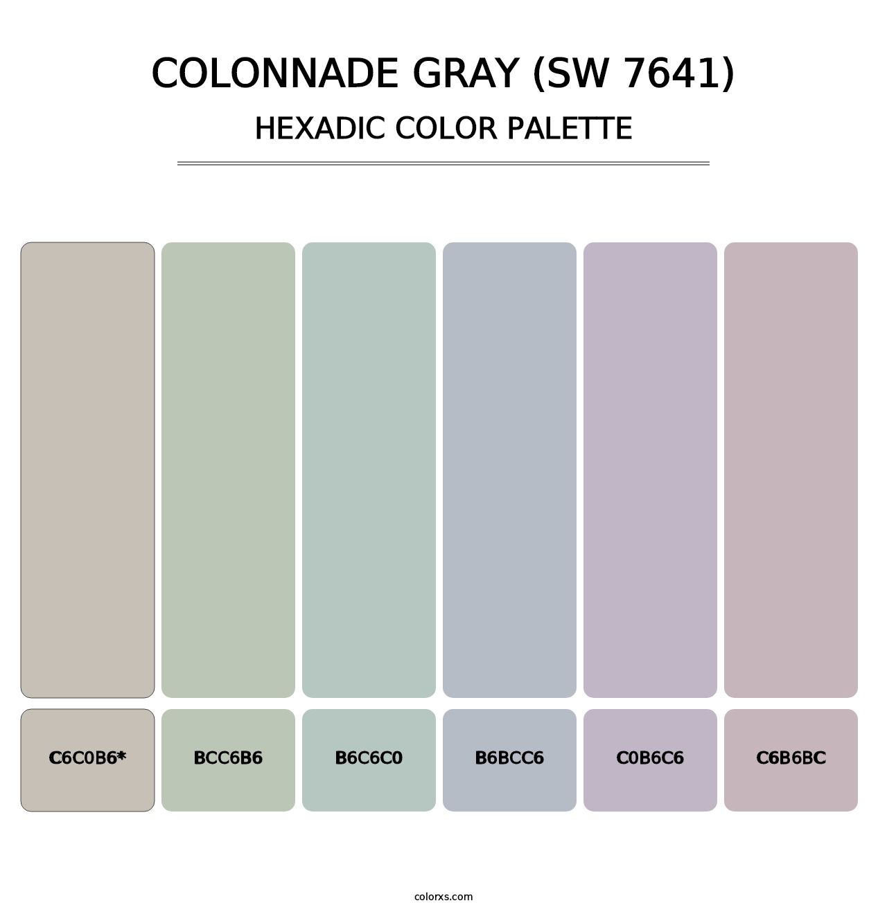 Colonnade Gray (SW 7641) - Hexadic Color Palette