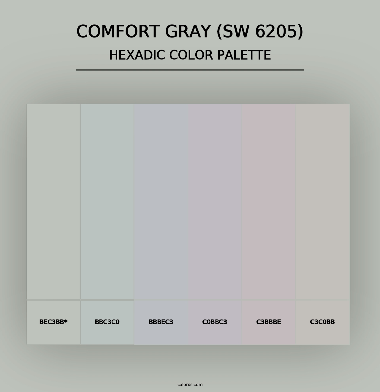 Comfort Gray (SW 6205) - Hexadic Color Palette