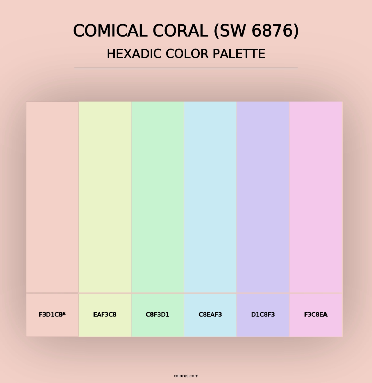 Comical Coral (SW 6876) - Hexadic Color Palette