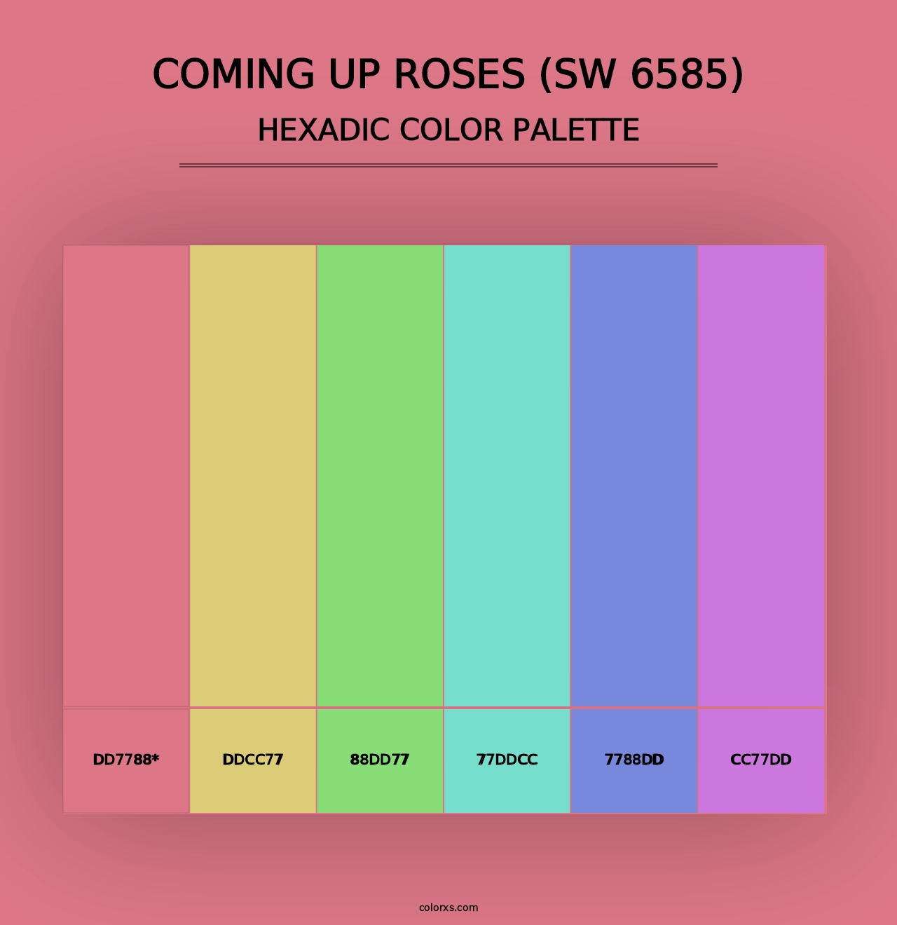 Coming up Roses (SW 6585) - Hexadic Color Palette