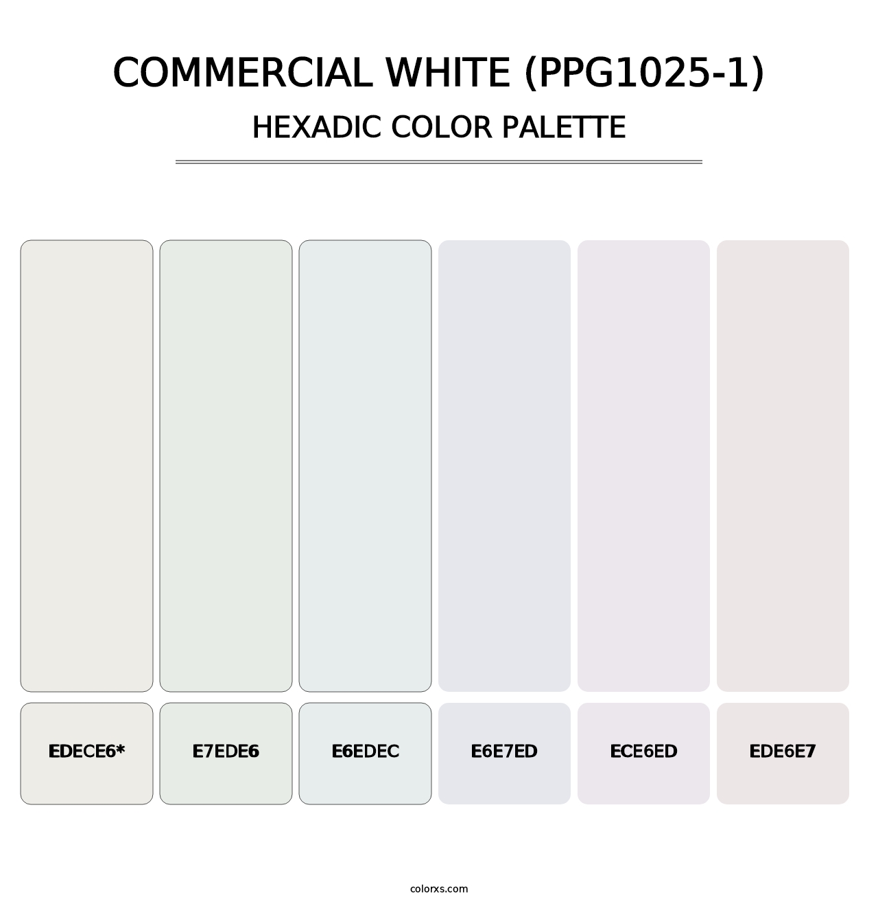 Commercial White (PPG1025-1) - Hexadic Color Palette