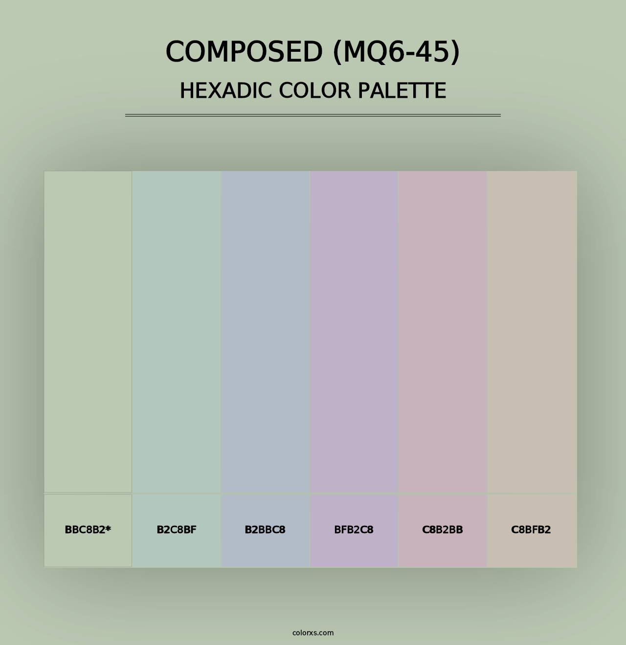 Composed (MQ6-45) - Hexadic Color Palette