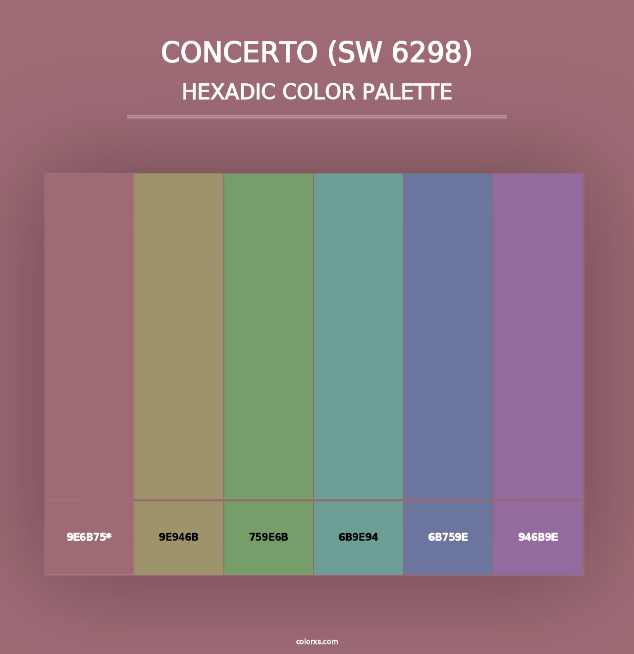 Concerto (SW 6298) - Hexadic Color Palette