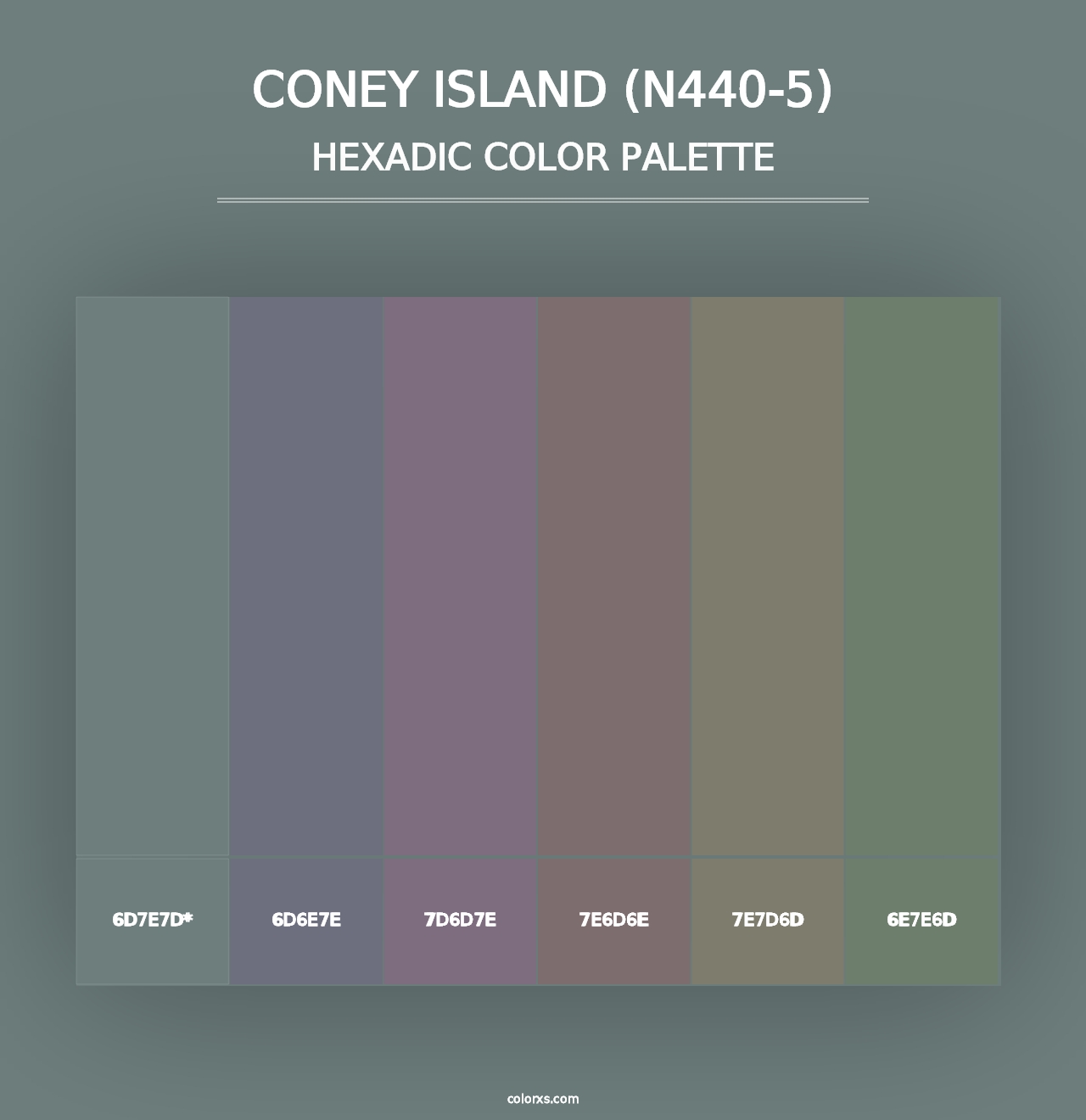 Coney Island (N440-5) - Hexadic Color Palette