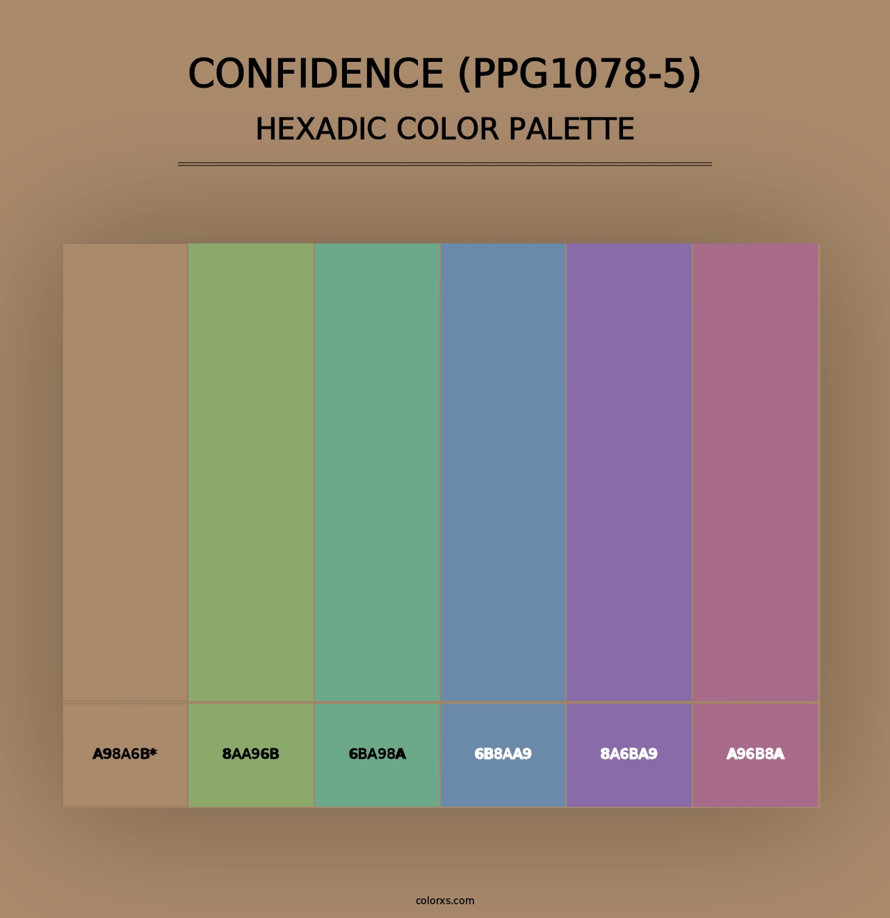 Confidence (PPG1078-5) - Hexadic Color Palette