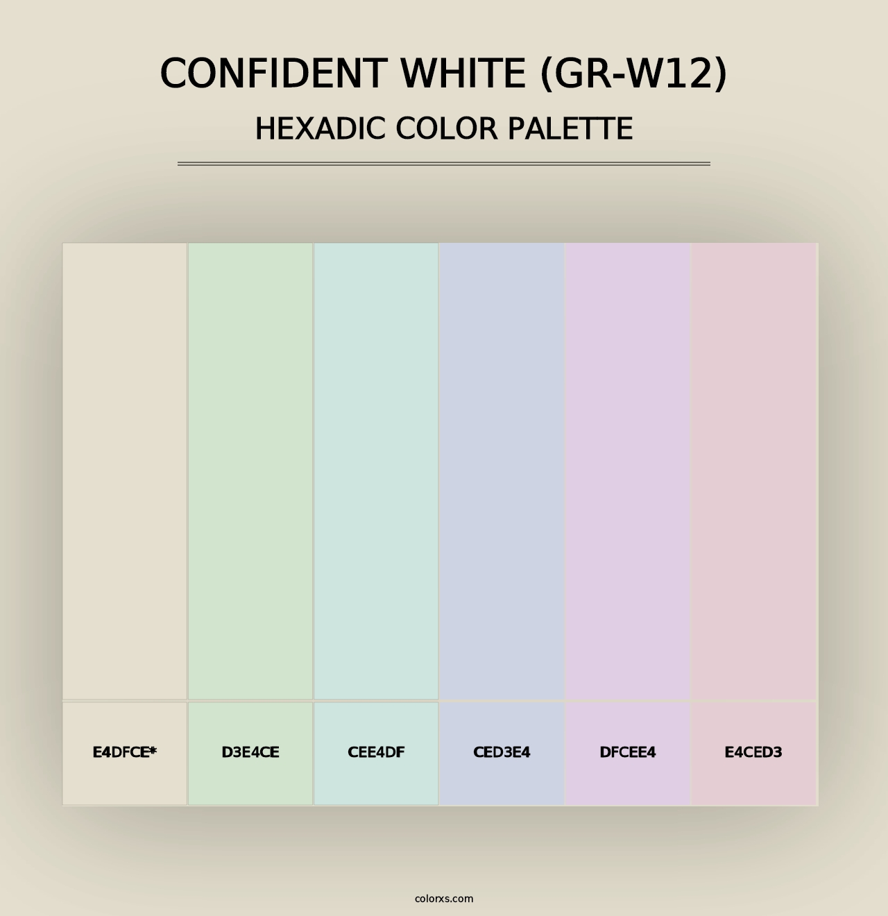 Confident White (GR-W12) - Hexadic Color Palette