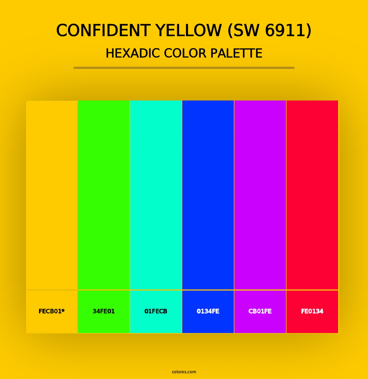 Confident Yellow (SW 6911) - Hexadic Color Palette