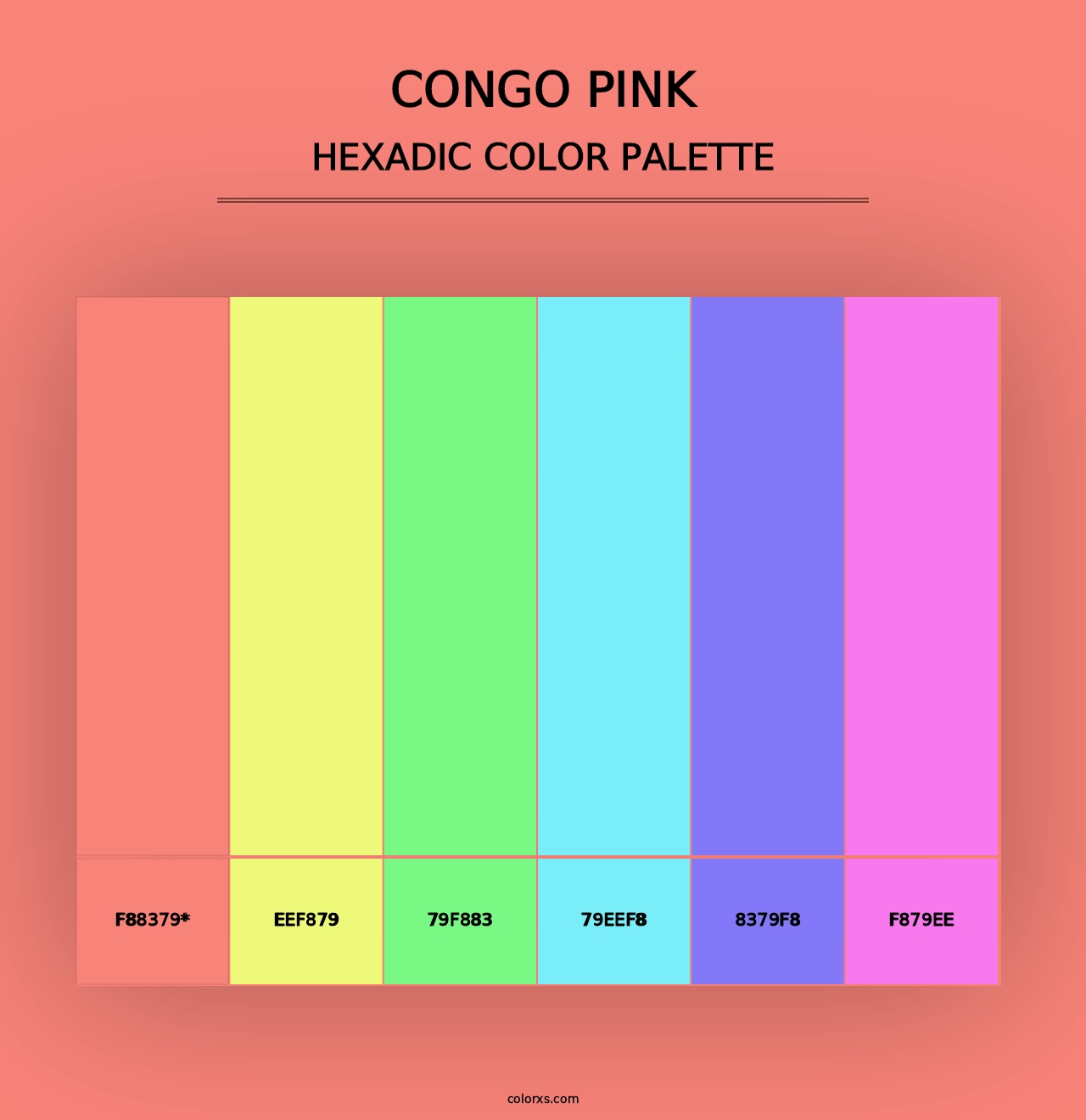 Congo Pink - Hexadic Color Palette