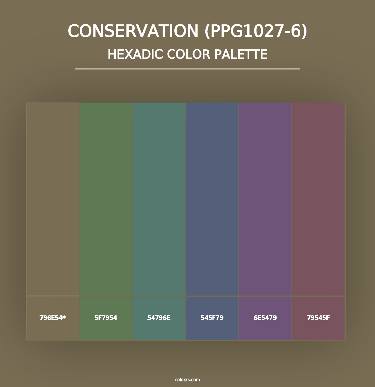 Conservation (PPG1027-6) - Hexadic Color Palette