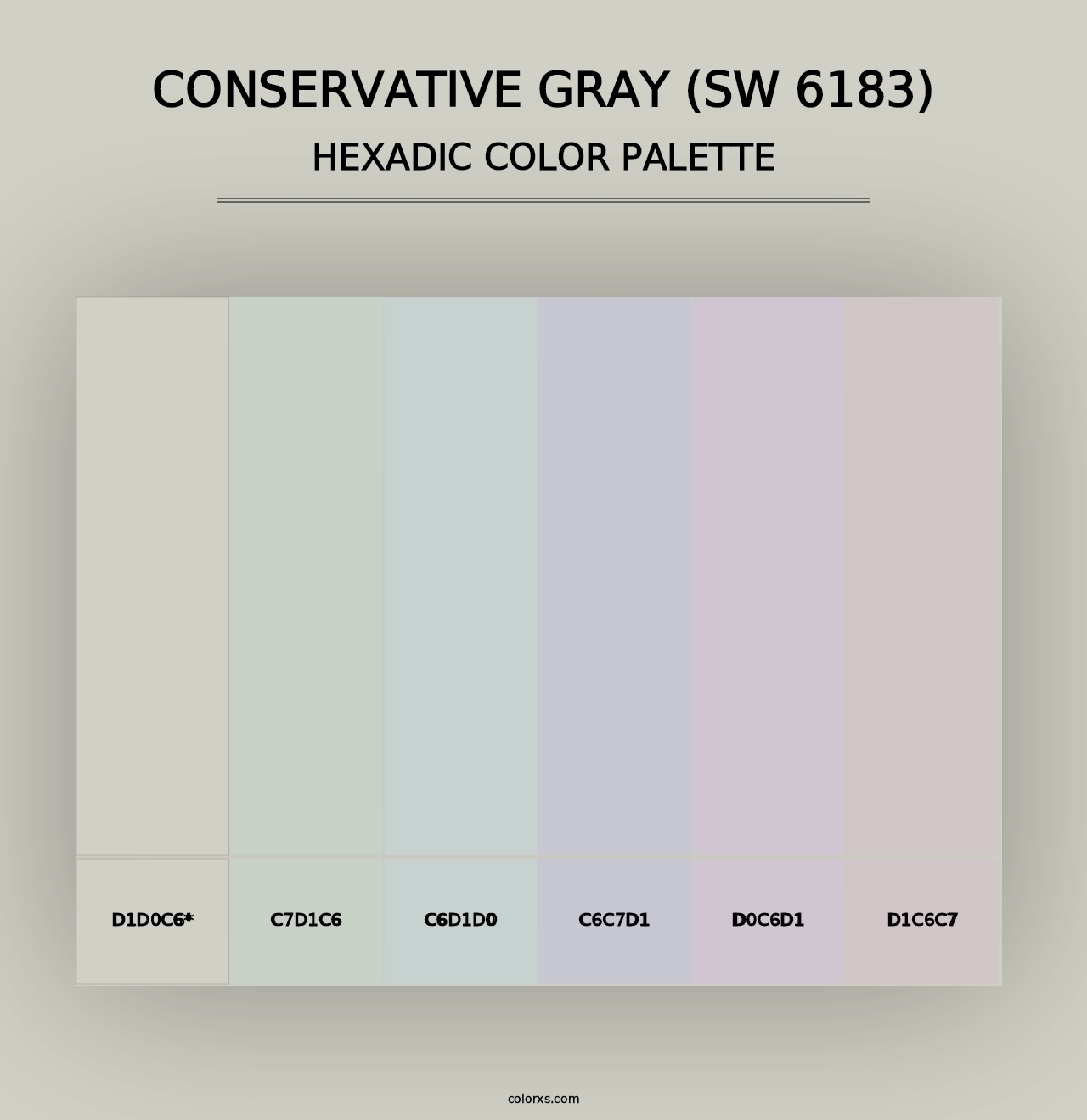 Conservative Gray (SW 6183) - Hexadic Color Palette