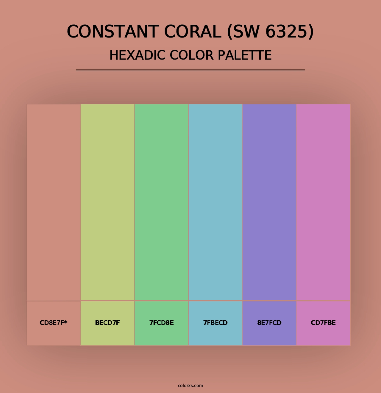 Constant Coral (SW 6325) - Hexadic Color Palette