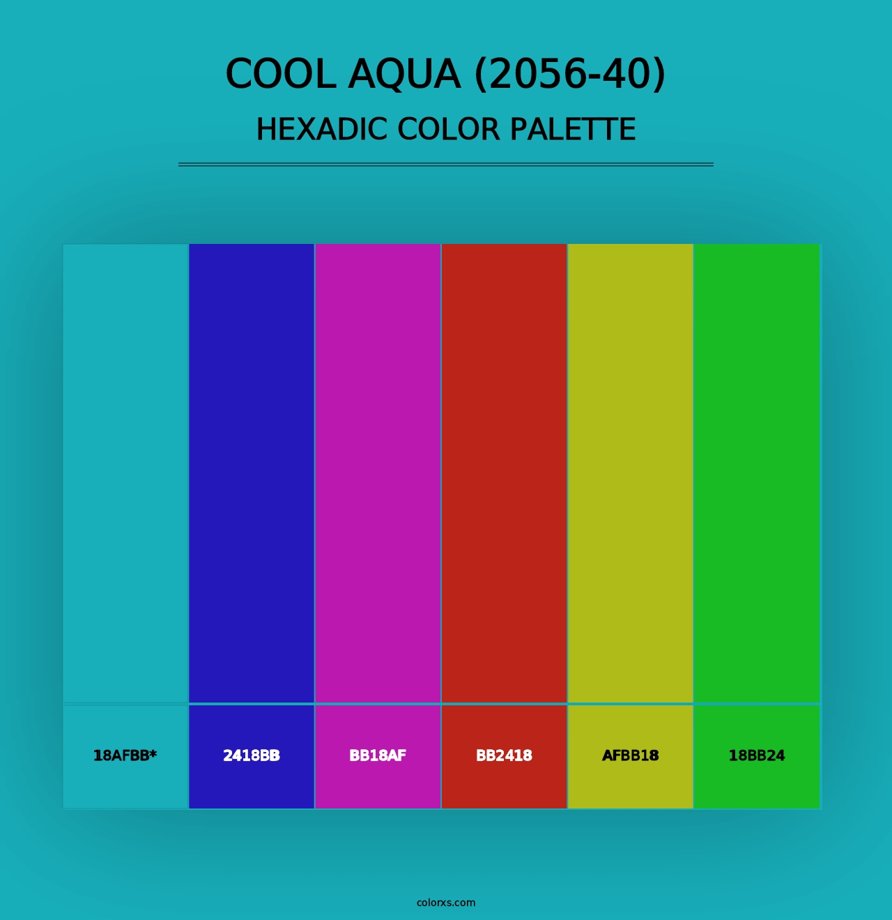 Cool Aqua (2056-40) - Hexadic Color Palette