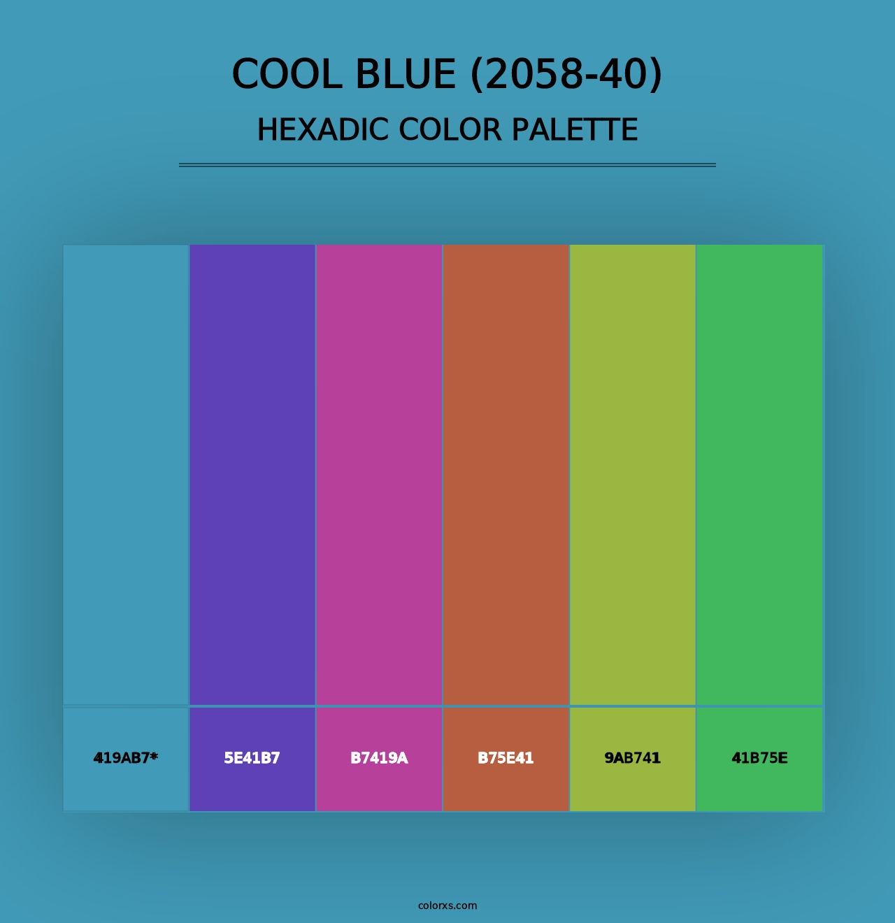 Cool Blue (2058-40) - Hexadic Color Palette