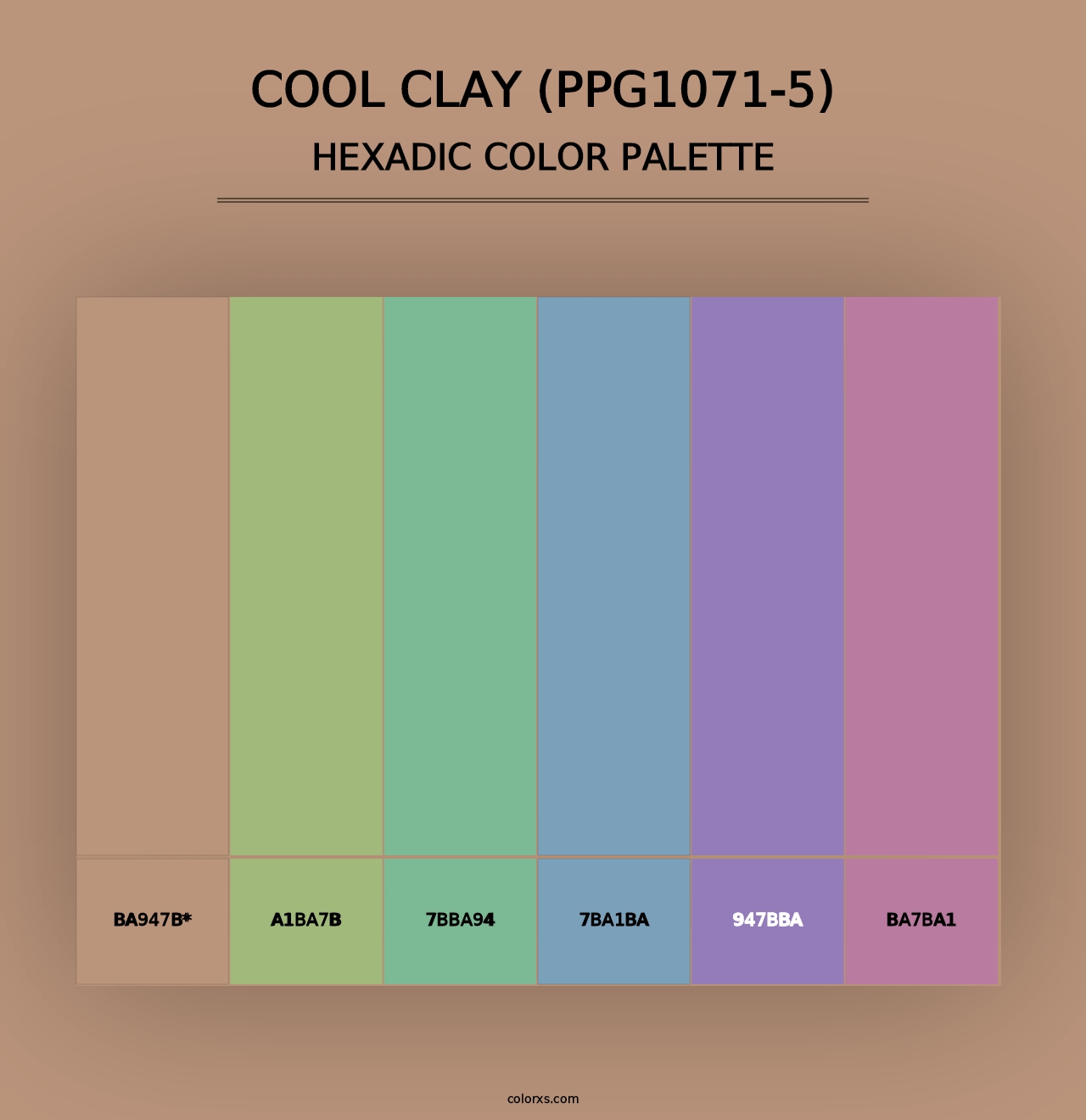 Cool Clay (PPG1071-5) - Hexadic Color Palette