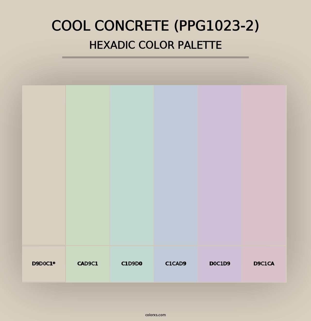 Cool Concrete (PPG1023-2) - Hexadic Color Palette