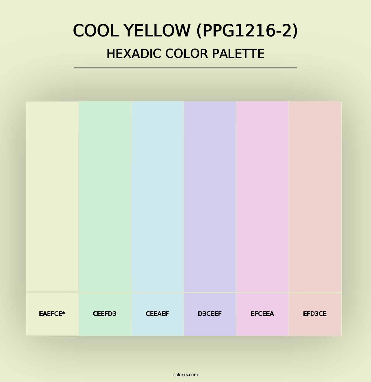 Cool Yellow (PPG1216-2) - Hexadic Color Palette