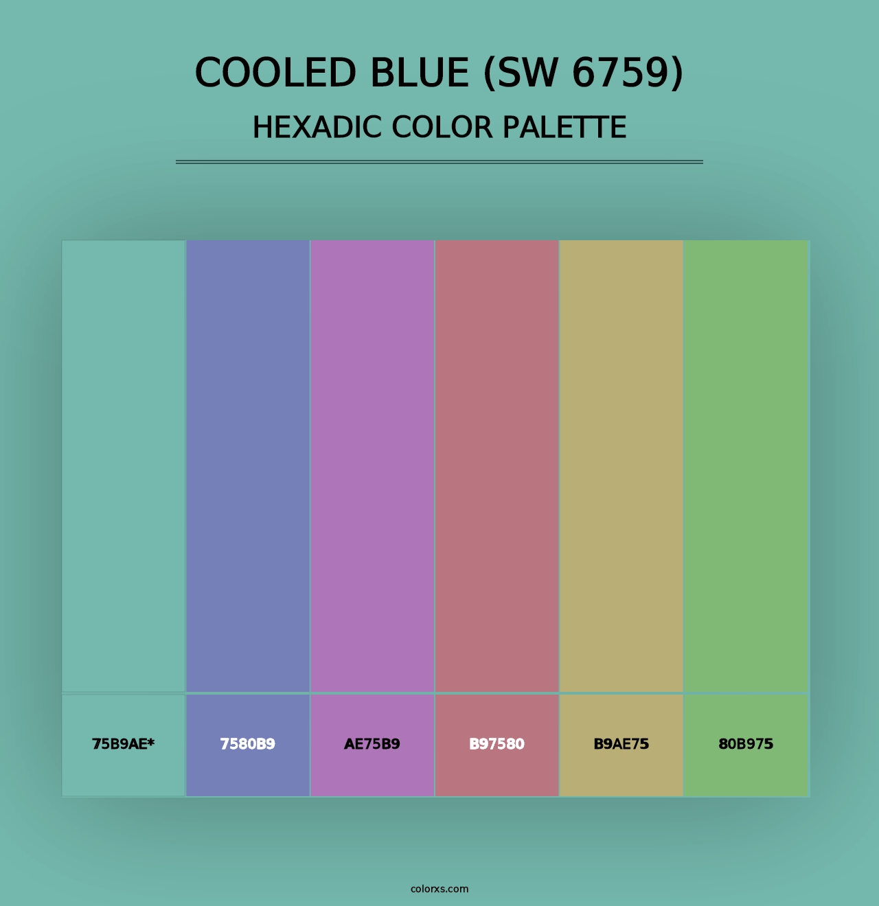 Cooled Blue (SW 6759) - Hexadic Color Palette