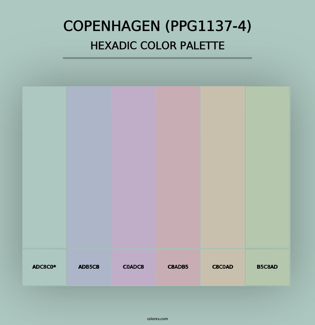 Copenhagen (PPG1137-4) - Hexadic Color Palette